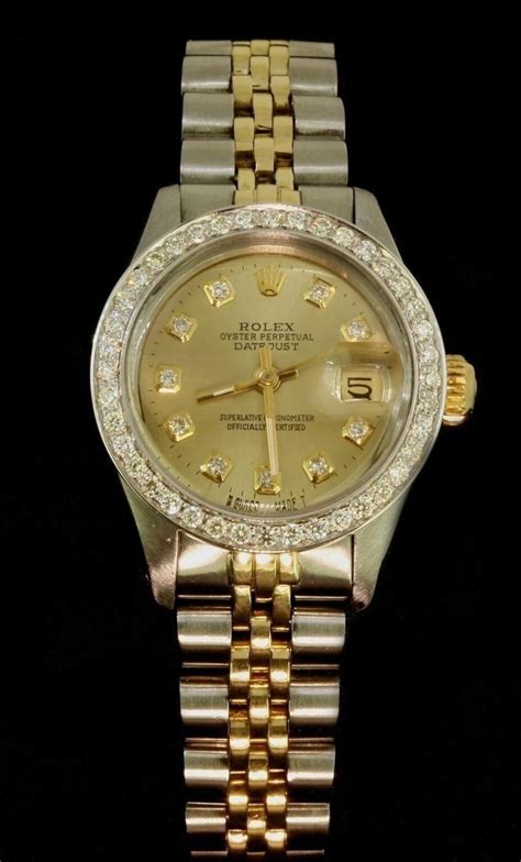 used ladies rolex diamond bezel|ladies datejust diamond bezel.